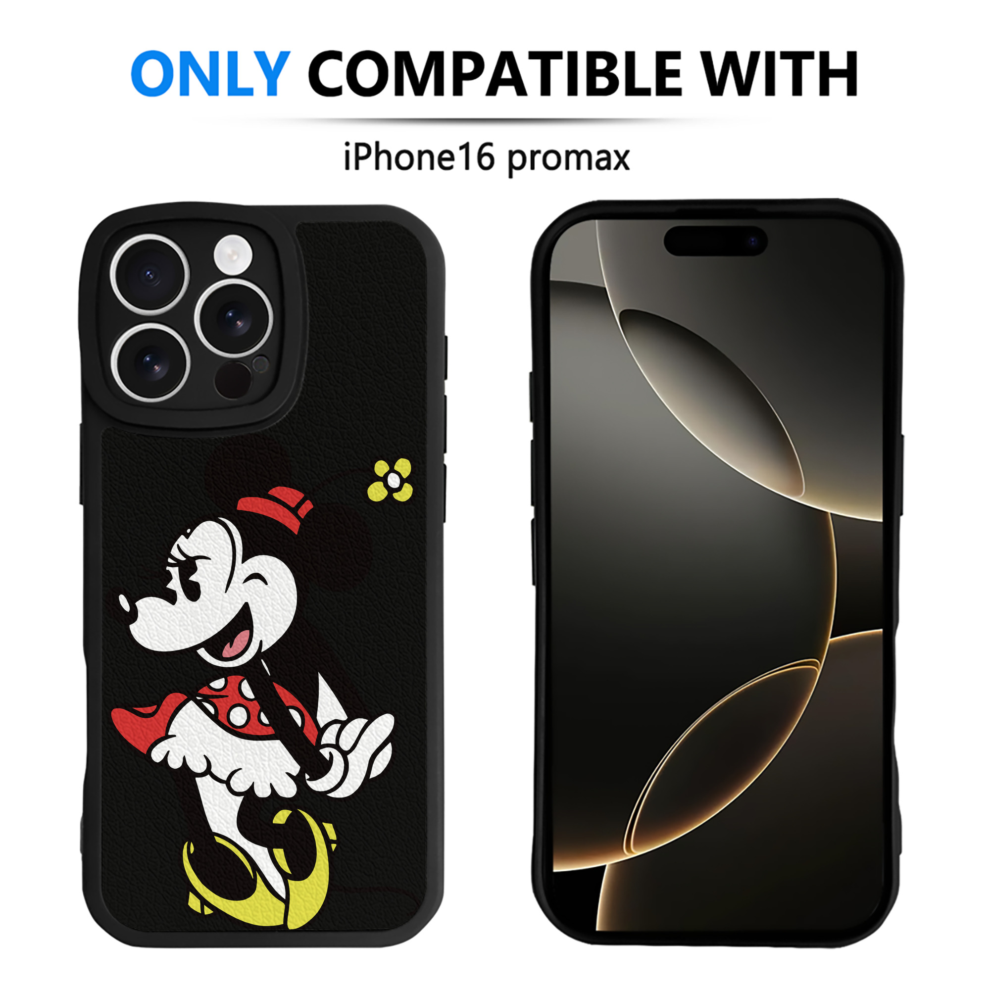 （画像用） ミッキーマウス Mickey Mouse 【iPhone 16シリーズ対応】シリコンスマホケース（レザー調） 材質：シリコン